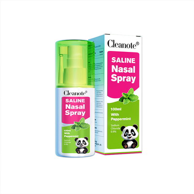 गुणवत्ता 0.9% NaCl 100ml लवण नाक स्प्रे पीपरमिंट के साथ वयस्क नाक ताज़ा करने के लिए फैक्टरी